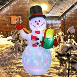 5 FT Christmas  Inflatable Snowman Blow Up Yard Decoration Built-in LED Lights.  Get ready for the holiday season with this 5 FT Christmas inflatable 