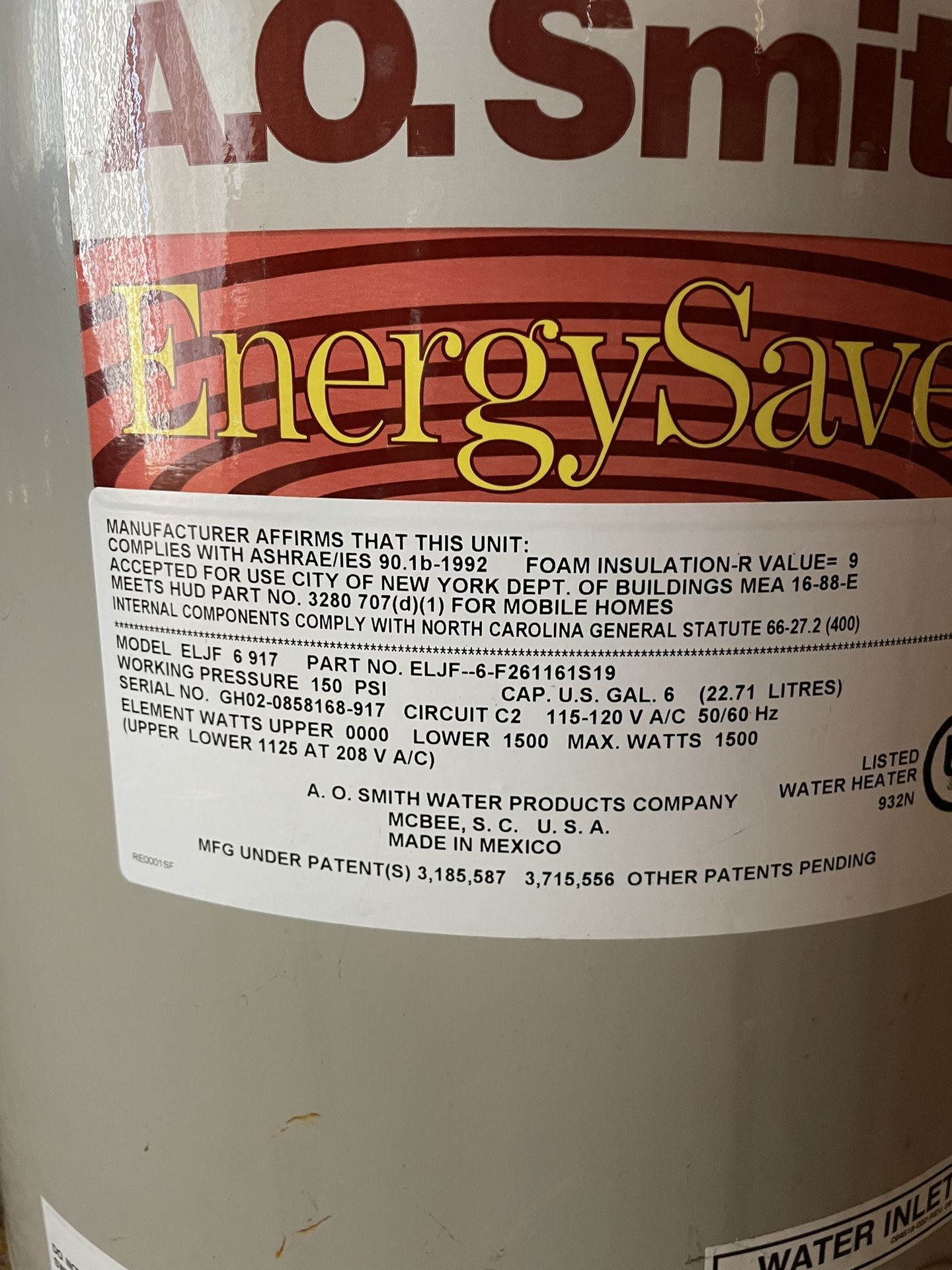 A.O. Smith 6 Gallon Electric Water Heater for Sale in Rib Lake, WI - OfferUp