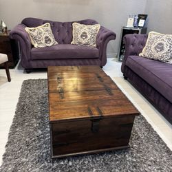Purple Couch And Love Seat 