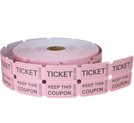 2000 Pink Raffle Tickets With Clear Box