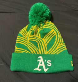 A’s Green and yellow beanie