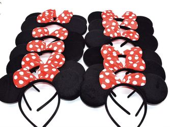 Minnie Mouse Ears Headband Red Polka Dot