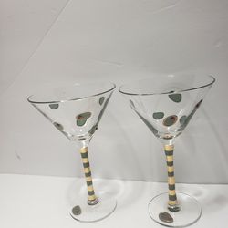 Set Of 2 MANORISMS Embossed Martini Glass