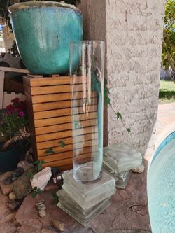 23 inch clear Glass vase