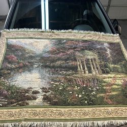 Large Vintage Thomas Kinkade Tapestry/Blanket