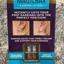 Magicbax Earring Lifters. New. One Pair Sterling Silver & One Pair Gold Plated
