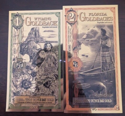 Florida And Wyoming Goldbacks