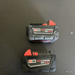 Milwaukee M18 Baterías 🔋 Xc5.0ah $95 Por Las Dos Firme Precio 