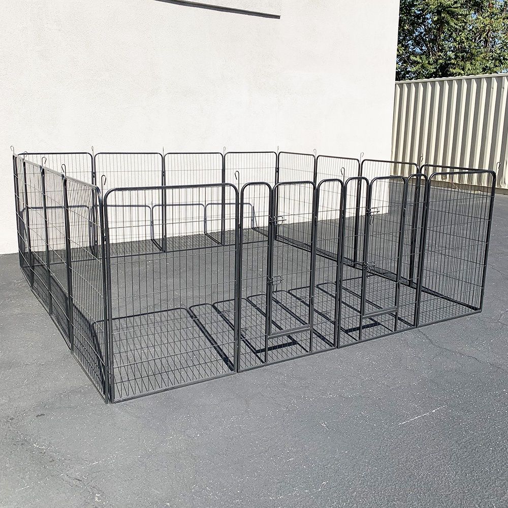 New $230 Large 10x10 FT Heavy Duty 48” Tall 16-Panel Pet Playpen Dog Crate Kennel Exercise Cage Fence 