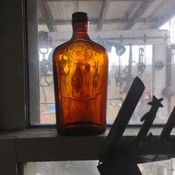 Old Amber whiskey bottle