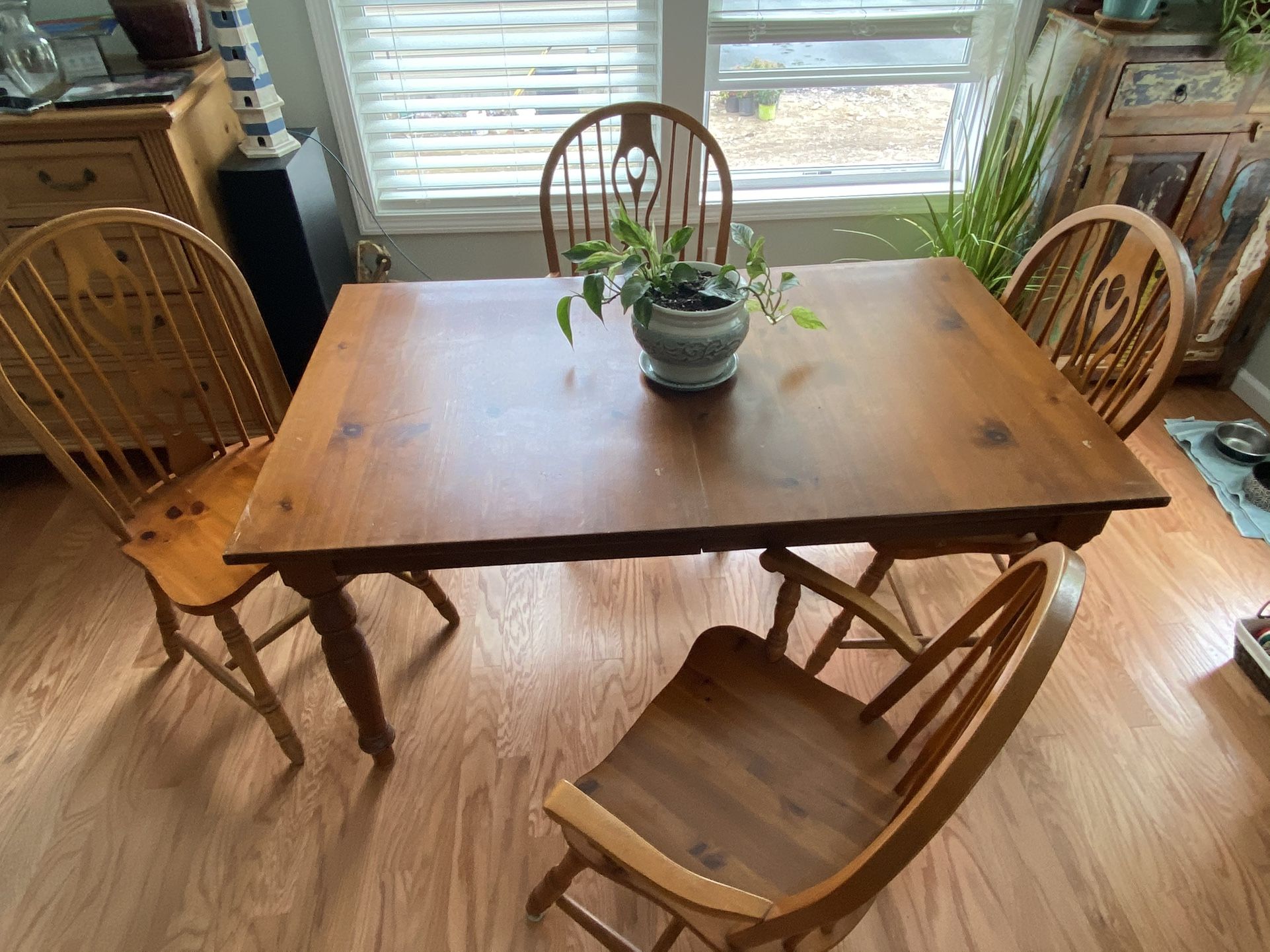 Solid Wood Dining Table And Chairs