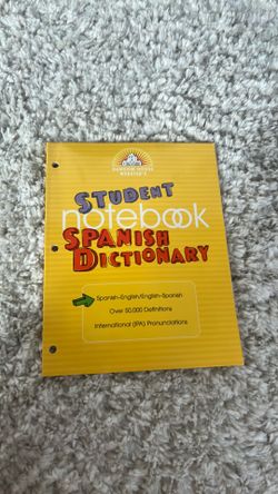 Student notebook Spanish dictionary
