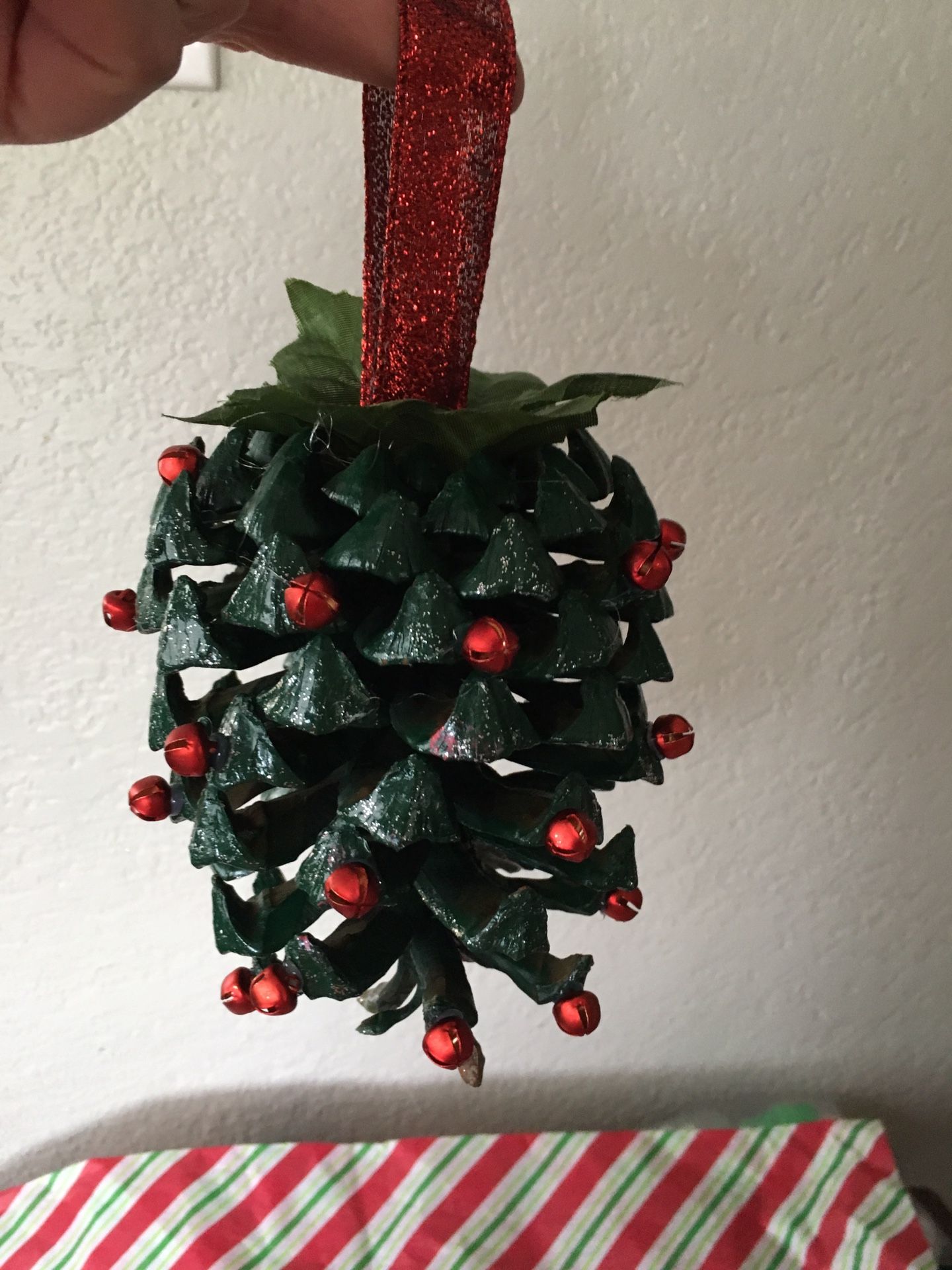 Mini- Christmas stockings /pinecone ornaments sale.