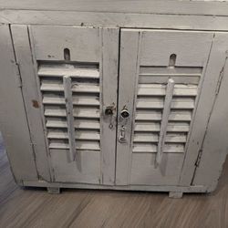 Low Louvered Door End Table