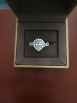 Neil Lane 14K White Gold Pear Cut Diamond Engagement Ring