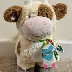 Inter American Tan & Brown Cow with Neck Ribbon Plush