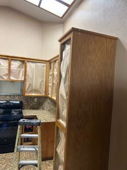 Cabinets wood finished