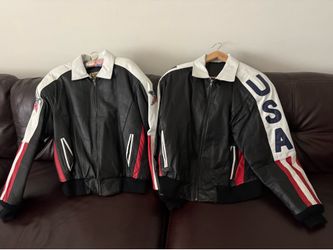 2 Pair Leather Jacket size medium and size small