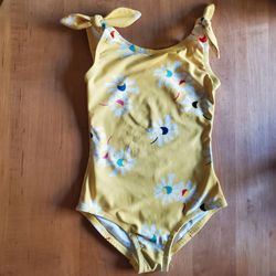 Hanna Andersson 5T Girls Yellow Floral One-Piece Swimsuit