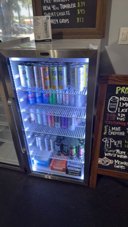Commercial drink, beverage cooler refrigerator