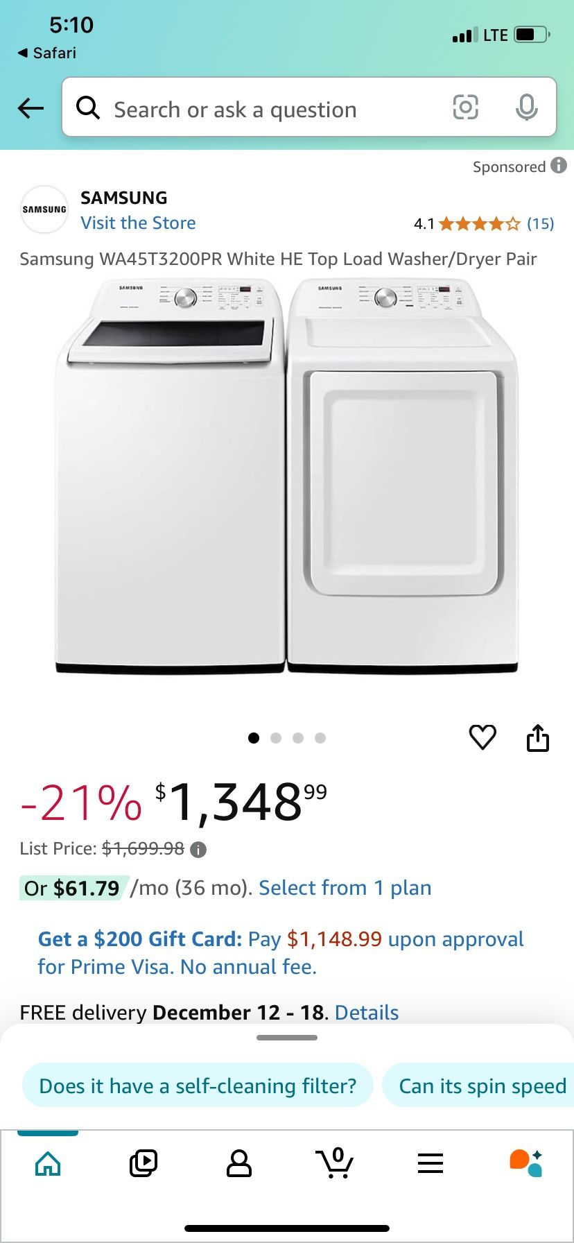 Samsung Washer And Dryer