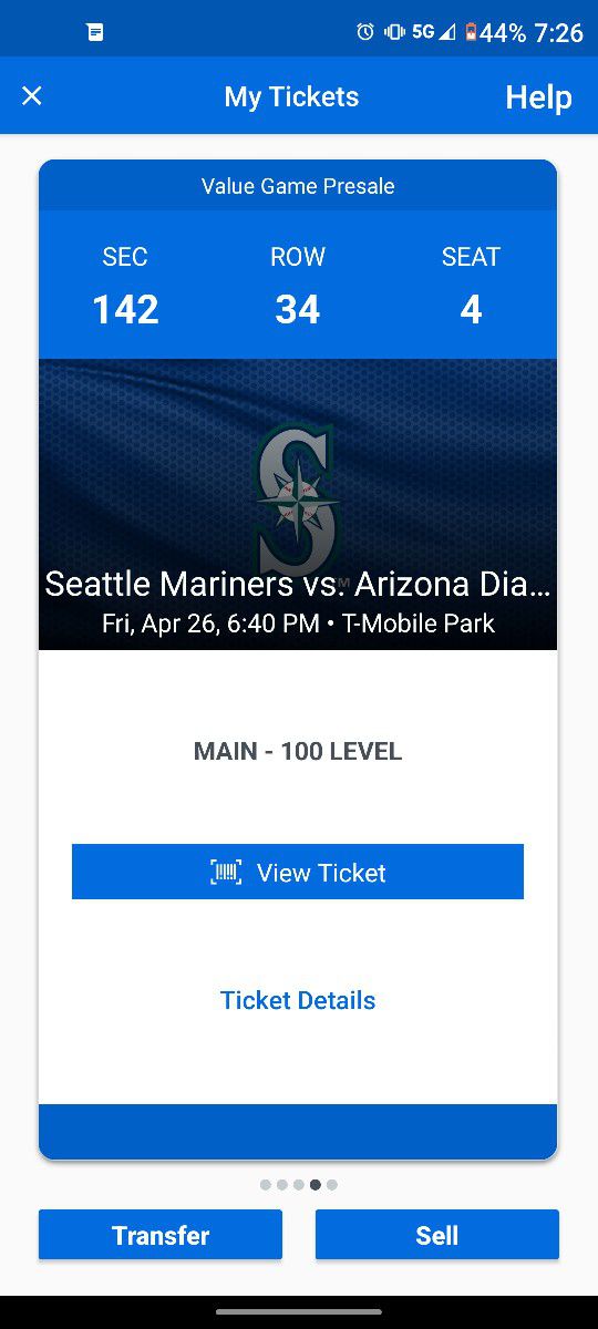 Mariners tickets April 26, 2024