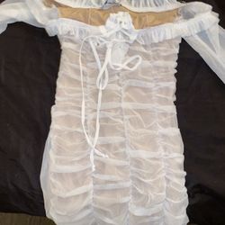 White Mesh Fashionnova Dress
