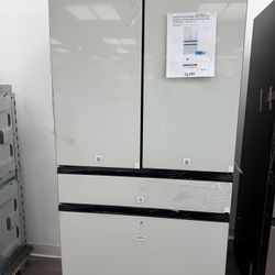 Samsung - BESPOKE 29 cu. ft. 4-Door French Door Smart Refrigerator with Beverage Center - White Glass Model: RF29BB860012AA