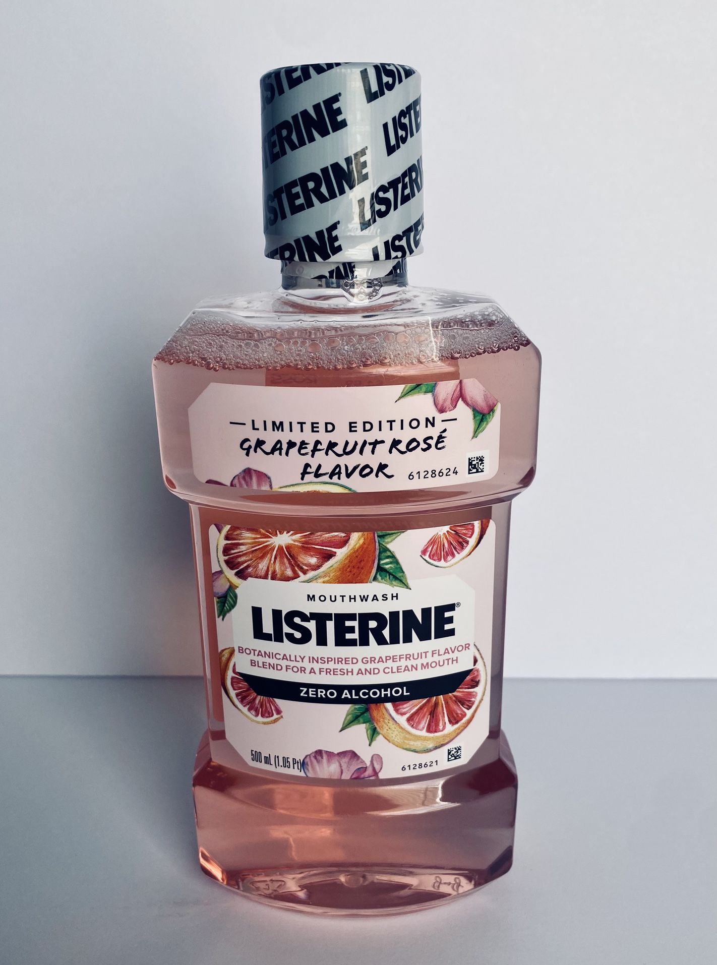 Listerine Limited Edition Grapefruit Rose Flavor Mouthwash, Zero Alcohol, 500ml