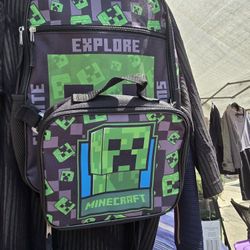 Minecraft Backpack with Lunch pale