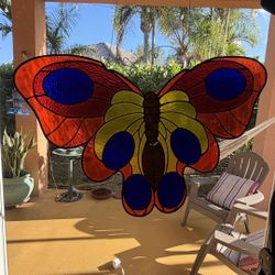 Vintage hand made Stained Glass Butterfly ‘Tiffany Style’