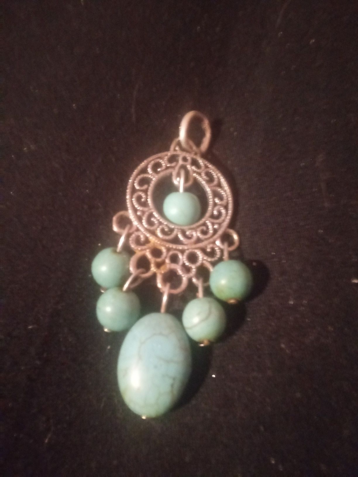 Silver and turquoise charm