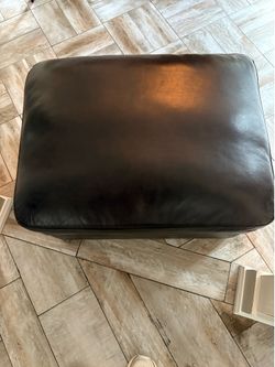 Leather storage ottoman
