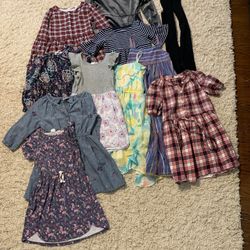 10 Girls Size Small Dresses/2 Pairs Of Black Tights 