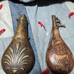 Antique Powder And Shot Flasks