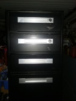 Metal storage cabnets. With key. Very strong.