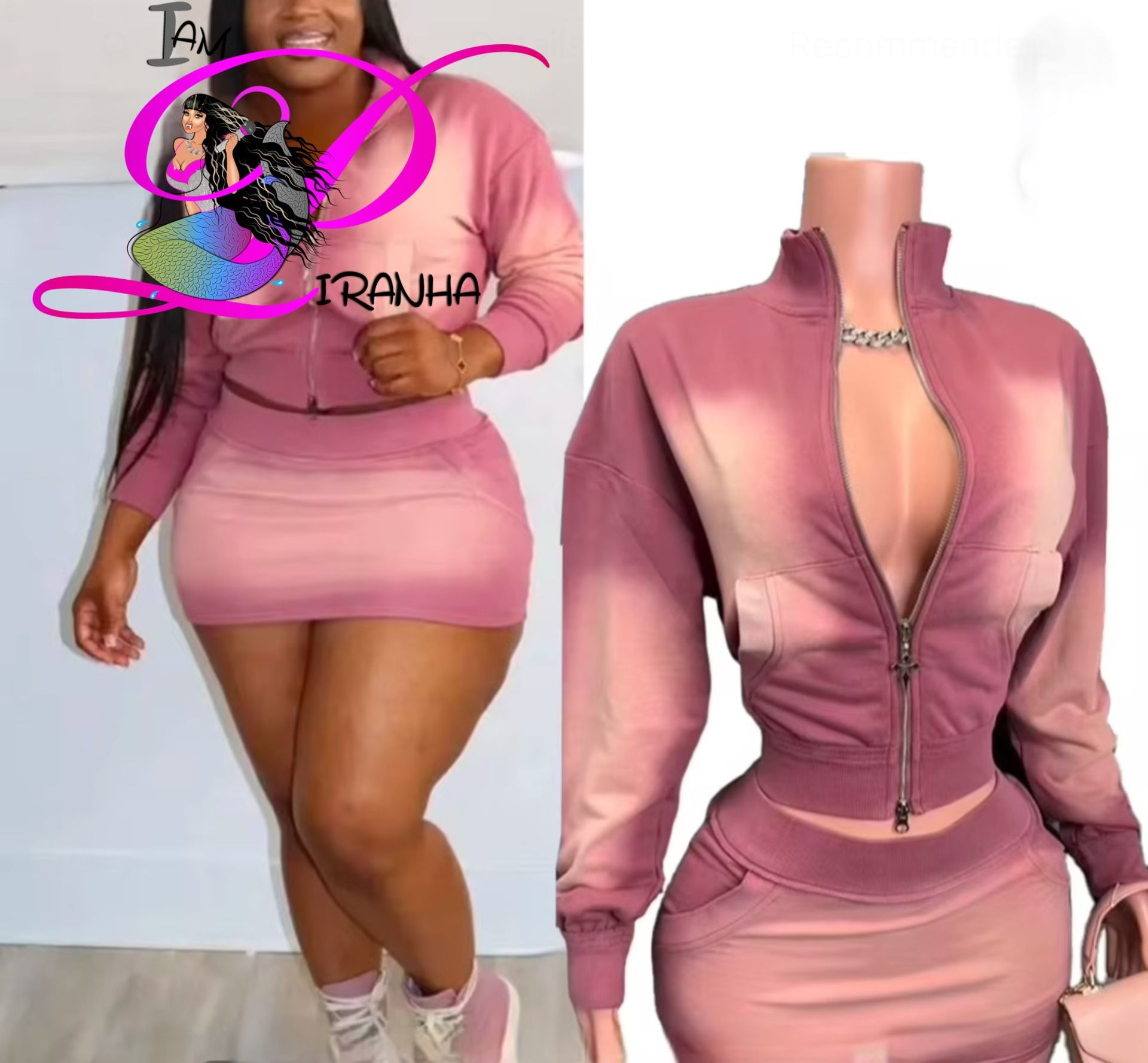 New 2025 Women Fall Super Cute Cotton Crop Top Jacket + Skirt 2 Piece Set Jogger Women Outfit