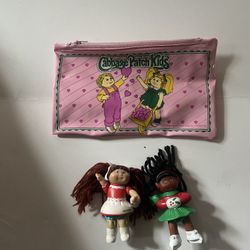 2 Vintage cabbage patch kids doll and a coin wallet 