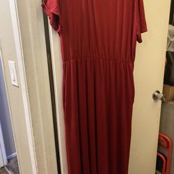 Long Red Dress Size Xl