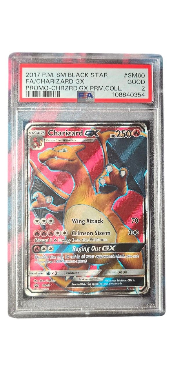 Pokemon 2017 Black Star Promo Charizard GX  #SM60- PSA 2