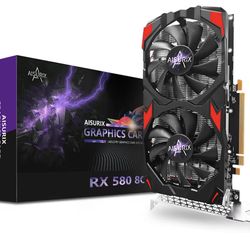 AISURIX Radeon Graphic Cards, 2048SP, Real 8GB, GDDR5, 256 Bit, Pc Gaming Radeon Video Card for AMD, 2XDP, HDMI, PCI Express 3.0 with Freeze Fan Stop 