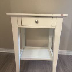 White Wooden Side Table 18x22.5x30”