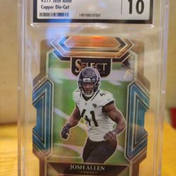 2021 Panini Select Josh Allen Card Numbers 217 Cooper Die Cut Graded 10