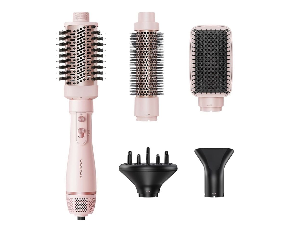 Wavytalk Blow Dryer Brush Set, Wavytalk Air Sculpt 5-in-1 Hot Air Brush Set, Multi Hair Styler for Salon Blowouts, Smooth Curls, Volumizing and Straig