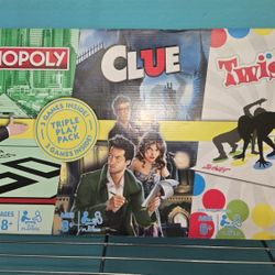  Monopoly, clue,twister 3 games 