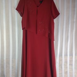 Vintage Melissa Harper red / burgandy embroidered & beaded size 10 Petite 