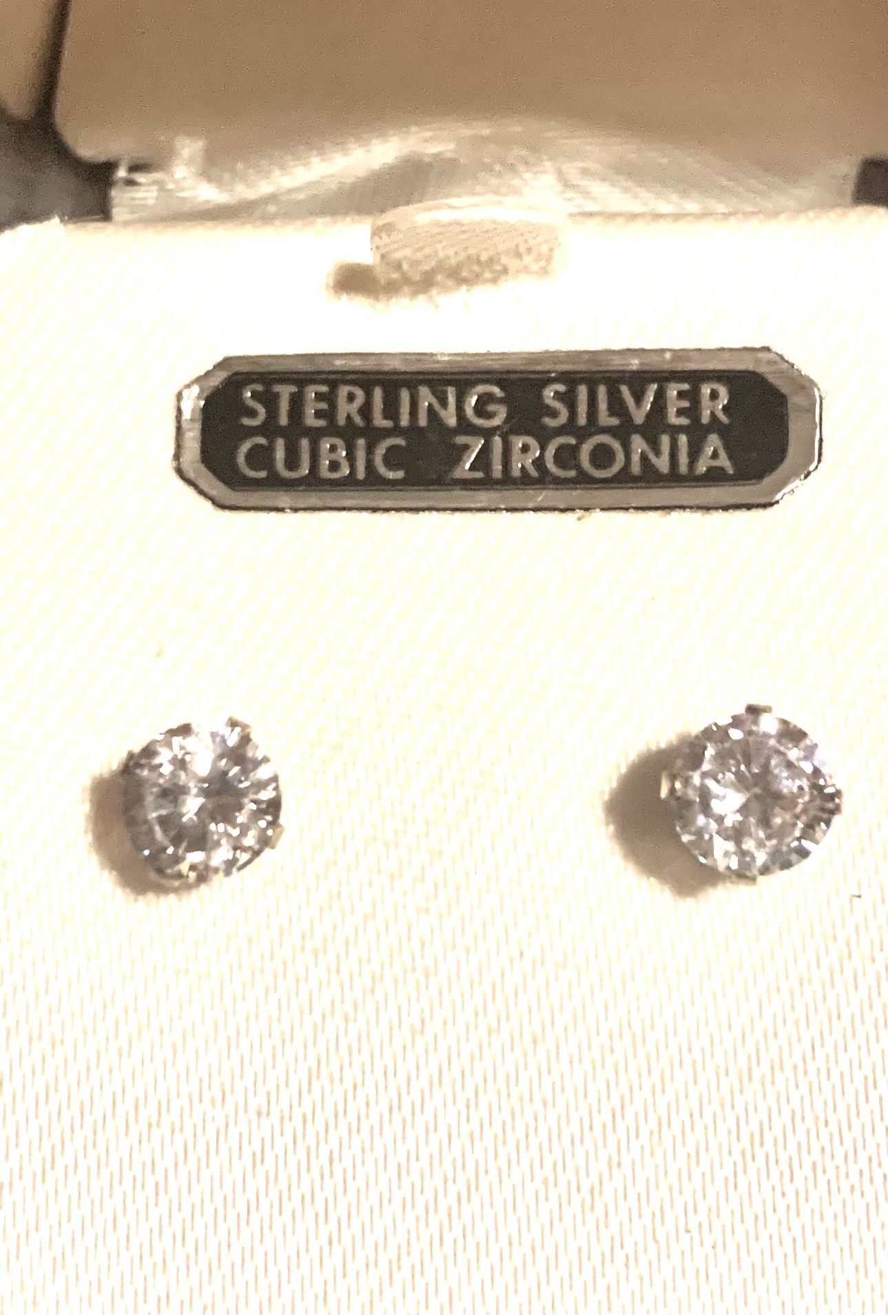 New Sterling Silver Cubic Zirconia Stud Earrings