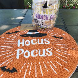 Hocus Pocus Halloween Candy Jar And Placemats