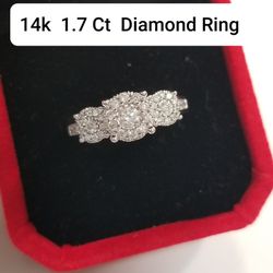 Exquisite 14k White Gold 1.7Ct Diamond Ring