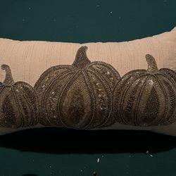 Fall Pumpkin Sparkle Throw Pillow 